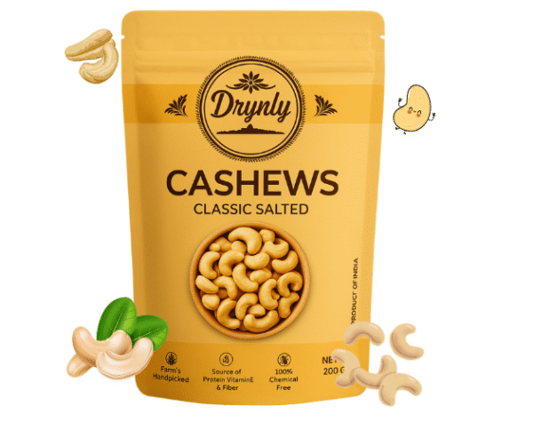 Drynly Premium Cashew Nuts – 200g | Rich in Protein & Healthy Fats