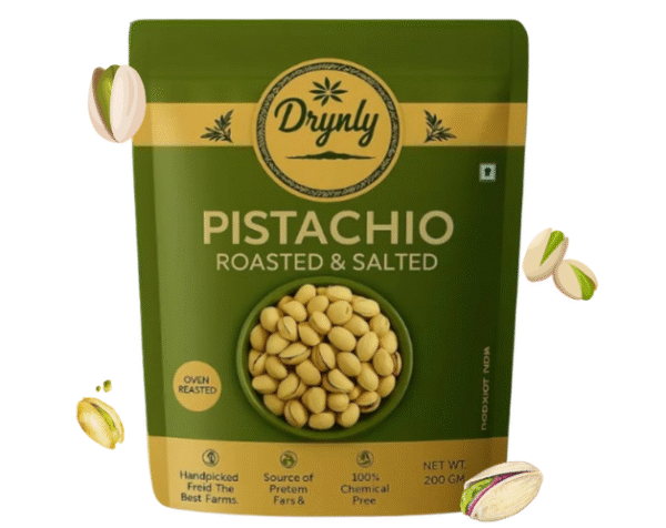 Drynly Premium Pistachios – 200g | High-Protein Crunch | Naturally Salt-Free