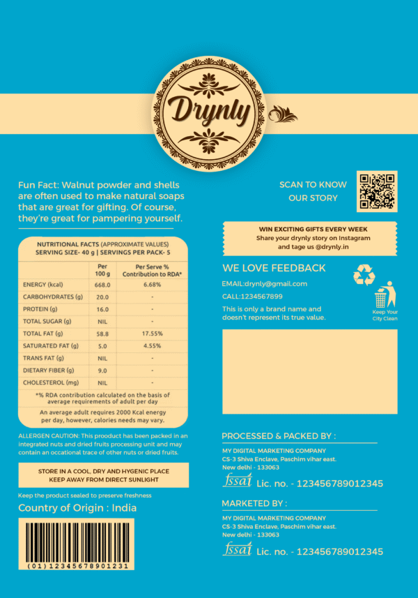 Drynly Premium Walnut Kernels – 200g | Brain Food Rich in Omega-3 & Antioxidants - Image 2