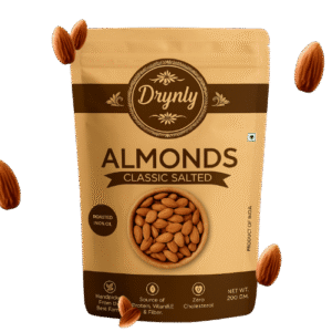 Drynly Premium Nutrition Almonds – 200g | High Protein, Fiber & Vitamin E